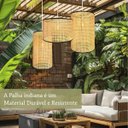 Ver imagem 3 de 3 Pendente Fibra Natural Palha Indiana Composição E27 Com05