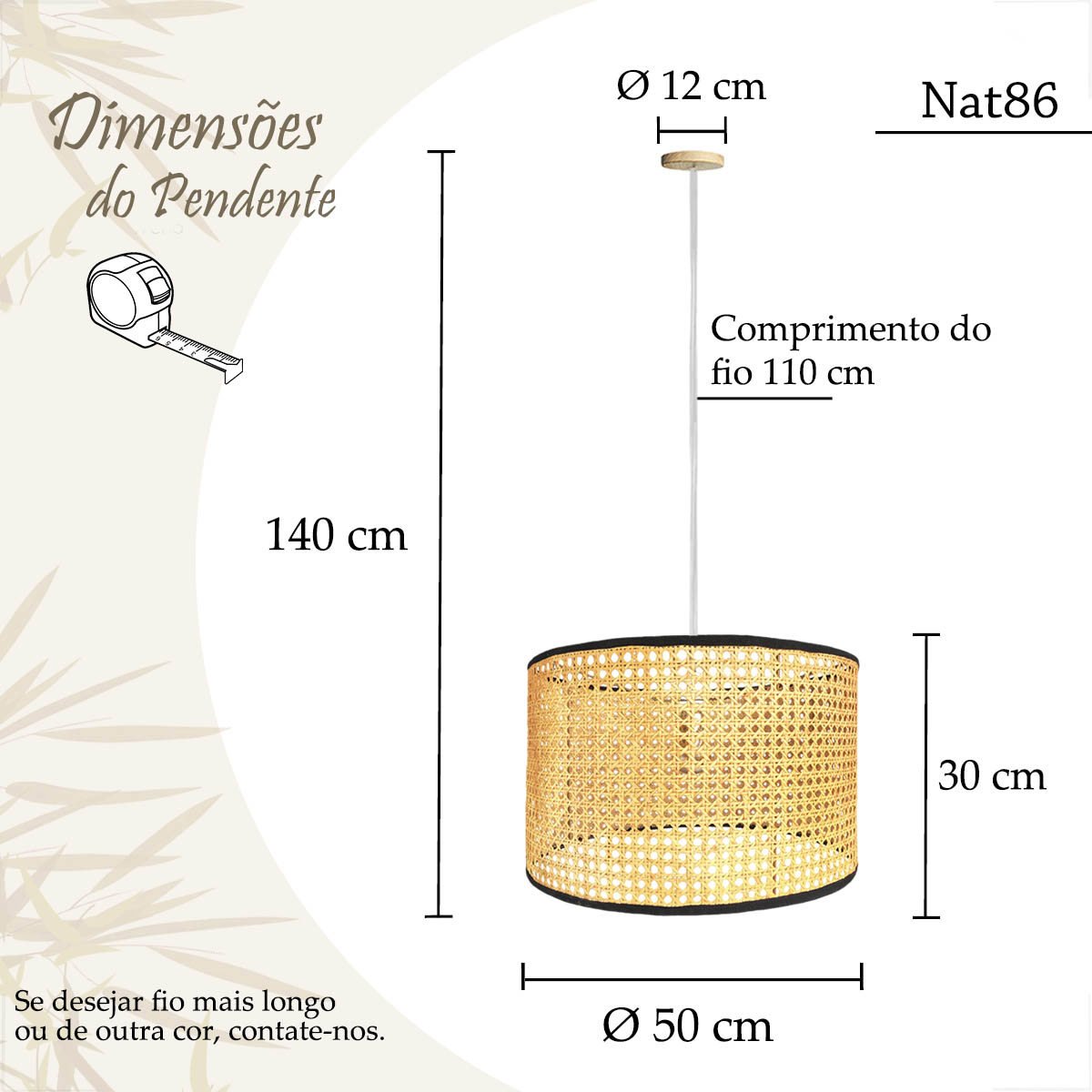 3 Pendente Fibra Natural Palha Indiana Composição E27 Com05 - 9