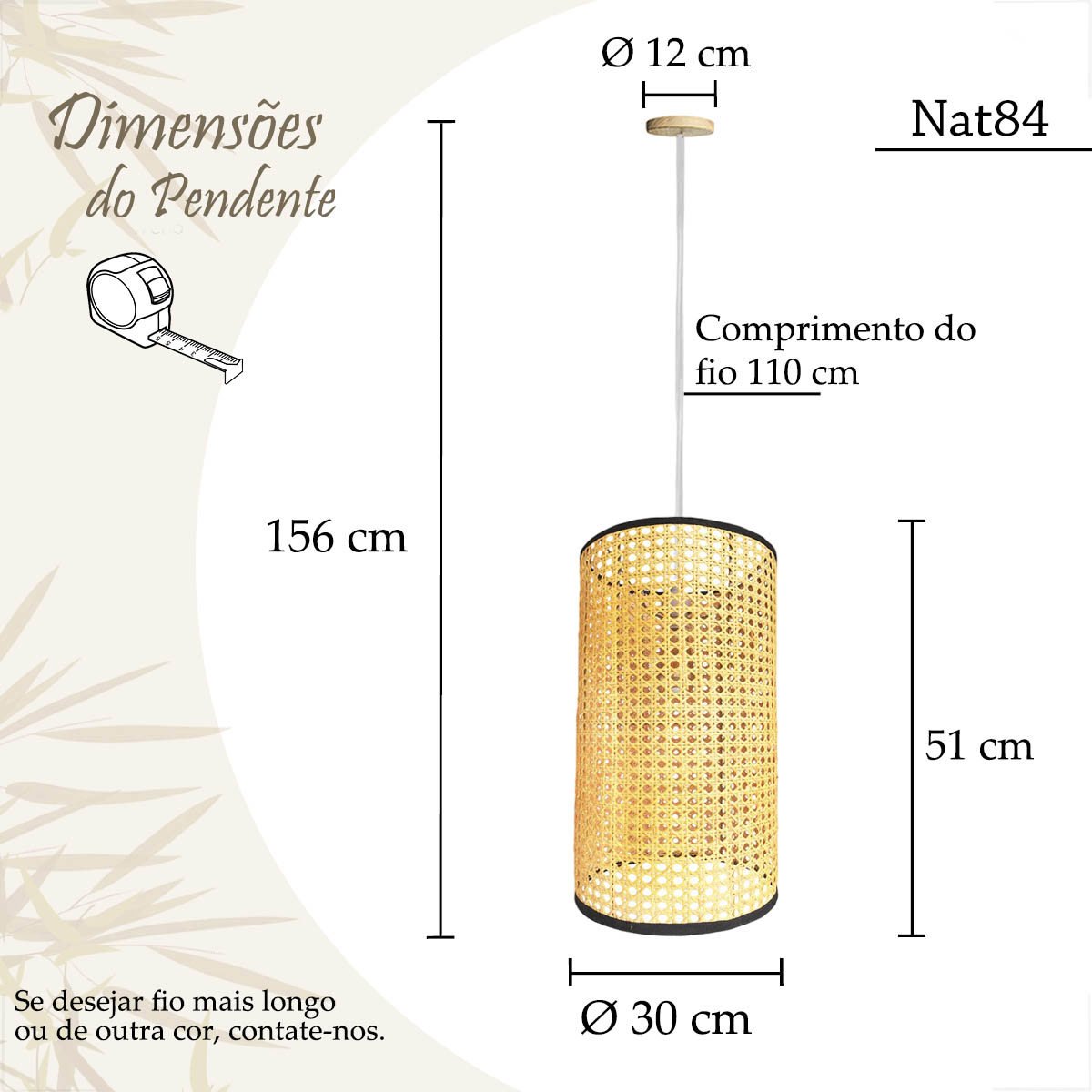3 Pendente Fibra Natural Palha Indiana Composição E27 Com05 - 7