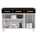 Ver imagem 4 de Balcão de Cozinha Ágata 3 Portas e 3 Gavetas com Tampo 817108 Telasul