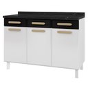 Ver imagem 1 de Balcão de Cozinha Ágata 3 Portas e 3 Gavetas com Tampo 817108 Telasul