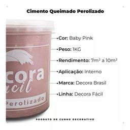 Cimento Queimado com Efeito Perolizado Decora Fácil 1kg - Baby Pink - 5