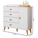 Ver imagem 5 de Cômoda Infantil com Guarda Roupa 3 Portas Duda Branco Acetinado Bétula - Carolina