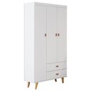 Ver imagem 3 de Cômoda Infantil com Guarda Roupa 3 Portas Duda Branco Acetinado Bétula - Carolina