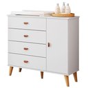 Ver imagem 6 de Cômoda Infantil com Guarda Roupa 3 Portas Duda Branco Acetinado Bétula - Carolina