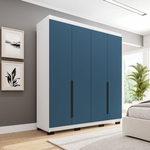 Guarda Roupa Solteiro 4 Portas 160cm Madrid Politorno Móveis
