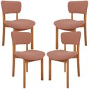 Ver imagem 1 de Kit 04 Cadeiras para Sala de Jantar Cozinha Living Estofada Dara L02 Suede Rosê - Lyam Decor