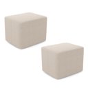 Ver imagem 1 de Kit 02 Puffs Decorativos Living Yumi Retangular 60cm Bouclê Bege - Desk Design