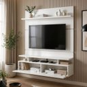 Ver imagem 2 de Painel para TV até 55 Polegadas 130cm MDF Branco Veneza - On Móveis