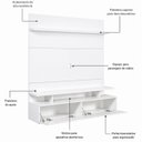 Ver imagem 4 de Painel para TV até 55 Polegadas 130cm MDF Branco Veneza - On Móveis