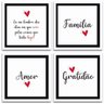 Conjunto Quadros Decorativos 4 Peças 40x40 Titulos Moldura Branca - 5