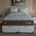 Ver mais imagens de Cama Box Baú Queen + Colchão Comfort Class Pillow Top Marrom/suede Branco