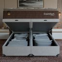 Ver imagem 6 de Cama Box Baú Queen + Colchão Comfort Class Pillow Top Marrom/suede Branco