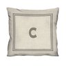 Capa de Almofada Decorativa Letra "c" 100% Algodão para Sofá - 45x45cm - 1