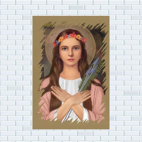 Placa Decorativa Mdf Santa Filomena Tamanho 20x27cm