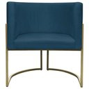 Ver imagem 7 de Kit 2 Poltronas Decorativa Recepção Luna Suede Cores Base de Ferro Champagne Azulmarinho Suede