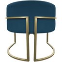Ver imagem 5 de Kit 2 Poltronas Decorativa Recepção Luna Suede Cores Base de Ferro Champagne Azulmarinho Suede