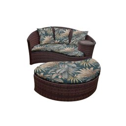 Chaise Nova Delhi Folha - Tecido Palmares Petróleo - 1