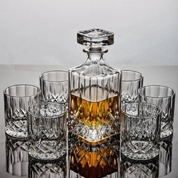 Garrafa Decanter Whisky Vidro Licor 710ml + 6 Copos Superluxo - 2