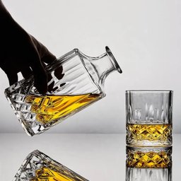 Garrafa Decanter Whisky Vidro Licor 710ml + 6 Copos Superluxo - 4