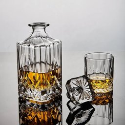 Garrafa Decanter Whisky Vidro Licor 710ml + 6 Copos Superluxo - 3