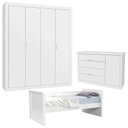 Ver imagem 1 de Quarto Infantil com Cama Tutto New 4 Portas Branco Acetinado - Matic