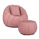 Ver imagem 1 de Kit Poltrona Base Giratória C/ Almofada e Puff Concha Veludo Cor Rosa