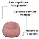 Ver imagem 2 de Kit Poltrona Base Giratória C/ Almofada e Puff Concha Veludo Cor Rosa