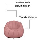 Ver imagem 3 de Kit Poltrona Base Giratória C/ Almofada e Puff Concha Veludo Cor Rosa