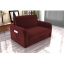 Ver imagem 2 de Sofá Cama Daiane 2 Lugares com Baú Veludo Vinho Matrix