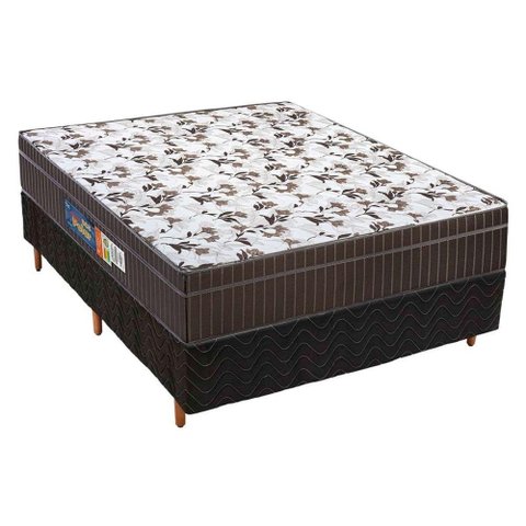 Cama Box Casal: Colchão Anatômico Polar D28/EP Orthoface + Base CRC Rústico Black(138x188)