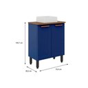 Ver imagem 3 de Balcão P/ Banheiro Natura 8004 C/ Cuba e 2 Portas Blue Navy - Bertolini