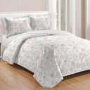 Ver imagem 1 de Kit Cobre Leito Colcha Daily Queen 3 Peças Dupla Face Estampado Floral - Floral 18 - 100% Polié