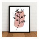 Ver imagem 4 de Quadro Floral Minimalista Tons Rose c/ Moldura e Vidro