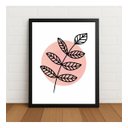 Ver imagem 1 de Quadro Floral Minimalista Tons Rose c/ Moldura e Vidro