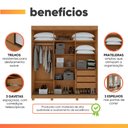 Ver imagem 3 de Guarda Roupas Casal 3 Portas de Correr com Espelho 3 Gavetas Saimon