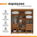 Ver imagem 2 de Guarda Roupas Casal 3 Portas de Correr com Espelho 3 Gavetas Saimon