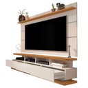 Ver imagem 4 de Rack Painel para TV até 72 Polegadas MDF 180cmx190cm Vivare com Rodízios Bege Off White/Nature
