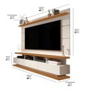 Ver imagem 3 de Rack com Painel Vivare para TV até 72 polegadas 190cmx180cm com Rodízios Off White Nature