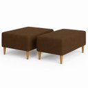 Ver imagem 1 de Kit 2 Puffs Bela Manu Decor Madri Sued Marrom C/ Pés Palito