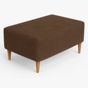 Ver imagem 3 de Kit 2 Puffs Bela Manu Decor Madri Sued Marrom C/ Pés Palito