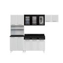 Ver imagem 2 de Cozinha de Aço Completa Modulada com Nicho para Micro-Ondas 4 Peças Topázio Branco/Preto