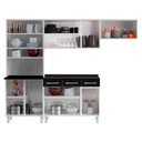 Ver imagem 4 de Cozinha de Aço Completa Modulada com Nicho para Micro-Ondas 4 Peças Topázio Branco/Preto