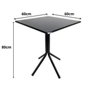 Ver imagem 2 de Bistro Baixo 80cm Preto Tampo Quadrado 60x60cm
