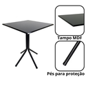Ver imagem 3 de Bistro Baixo 80cm Preto Tampo Quadrado 60x60cm