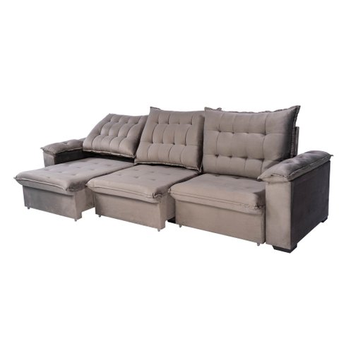 Sofá Duo Confort 3,5mts - Cinza