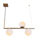 Ver imagem 1 de Lustre Pendente Jabuticaba Havana L3 Vidro Globo Leitoso Industrial Moderno E27 Dourado