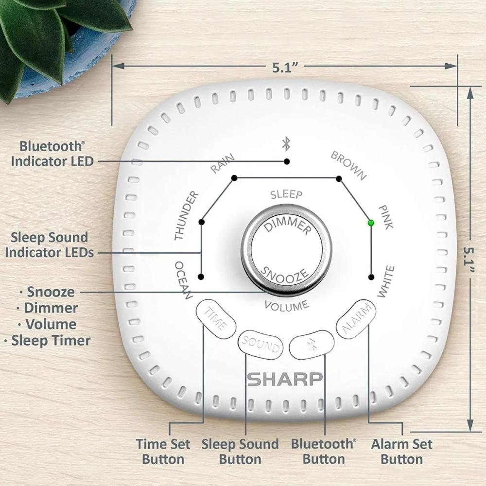 DreamCaster by Sharp Despertador Alto-falante Bluetooth Branco - 2