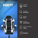 Ver imagem 2 de Cadeira Gamer Snake Lancaster Branca - Cgf001-b