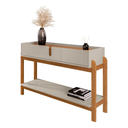 Ver imagem 1 de Aparador Buffet Sala Estar Jantar 2 Gavetas Lizz - Off White C/ Cedro